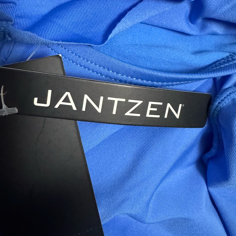 NWT Jantzen Off the Shoulder Cornflower Blue One Piece Bathing Suit Size 14 - Picture 10 of 13